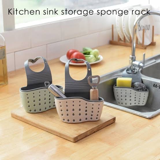 Kitchen sink storage sponge rack